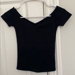 Black off the shoulder top
